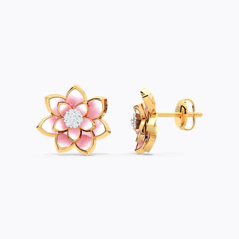 Lotus Blossom Diamond Stud Earrings Lotus Blossom Diamond Stud Earrings