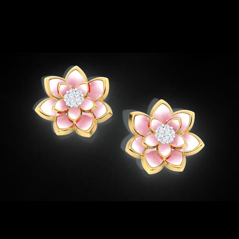Lotus Blossom Diamond Stud Earrings Lotus Blossom Diamond Stud Earrings