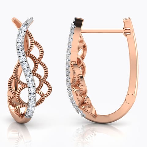 Keira Wave Diamond Hoop Earrings