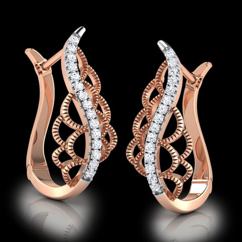 Keira Wave Diamond Hoop Earrings