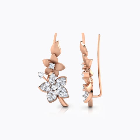 Double Flora Diamond Ear Cuffs