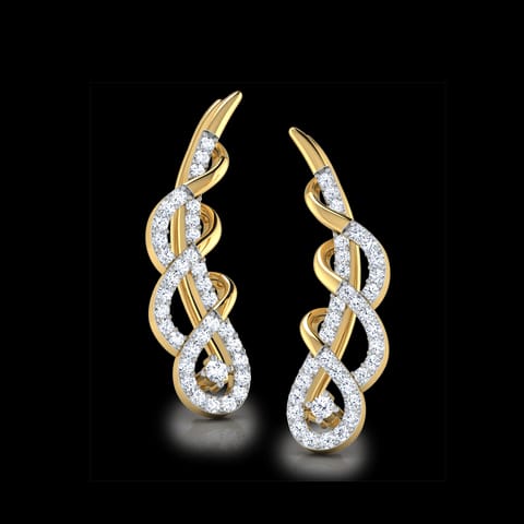 Cacia Twisted Diamond Ear Cuffs