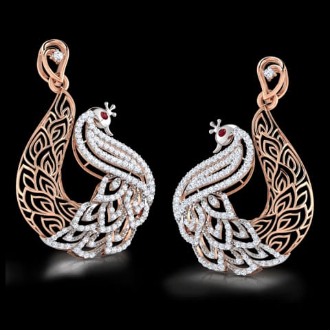 Peafowl Trellis Gemstone Drop Earrings Peafowl Trellis Gemstone Drop Earrings