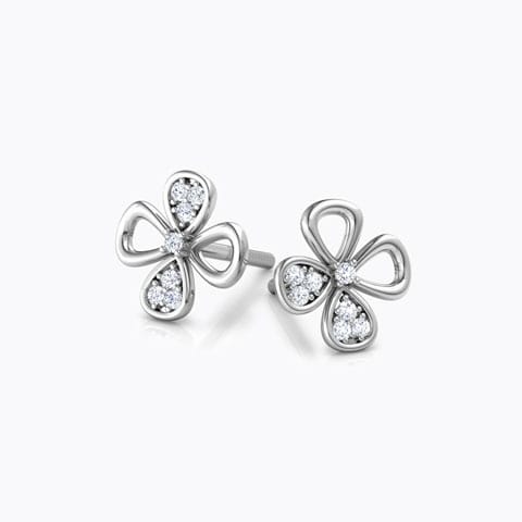 Two Petal Mismatched Diamond Stud Earrings Two Petal Mismatched Diamond Stud Earrings