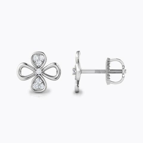 Two Petal Mismatched Diamond Stud Earrings Two Petal Mismatched Diamond Stud Earrings