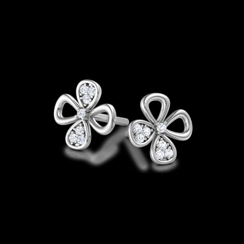 Two Petal Mismatched Diamond Stud Earrings Two Petal Mismatched Diamond Stud Earrings