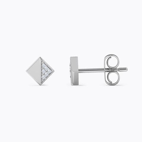Squarish Multi Pierced Diamond Stud Earrings Squarish Multi Pierced Diamond Stud Earrings