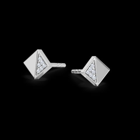 Squarish Multi Pierced Diamond Stud Earrings Squarish Multi Pierced Diamond Stud Earrings