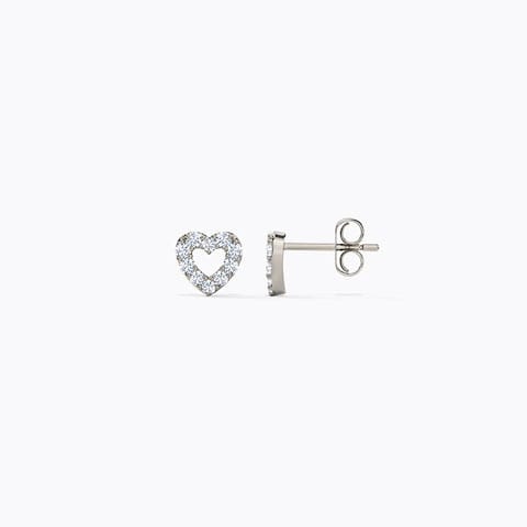 Fine Heart Diamond Stud Earrings Fine Heart Diamond Stud Earrings