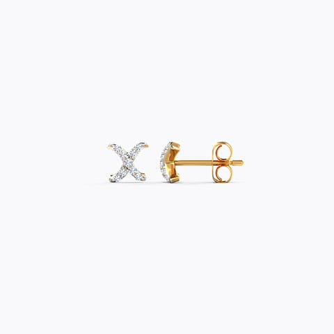 Cross Diamond Stud Earrings Cross Diamond Stud Earrings