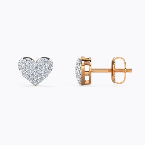 Glitter Heart Diamond Stud Earrings Glitter Heart Diamond Stud Earrings