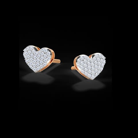 Glitter Heart Diamond Stud Earrings Glitter Heart Diamond Stud Earrings