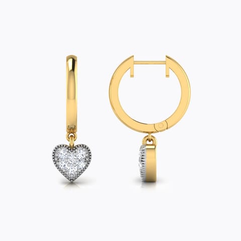 Sparkle Heart Diamond Hoop Earrings Sparkle Heart Diamond Hoop Earrings