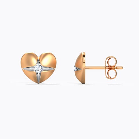 Heart Pocket Diamond Stud Earrings Heart Pocket Diamond Stud Earrings