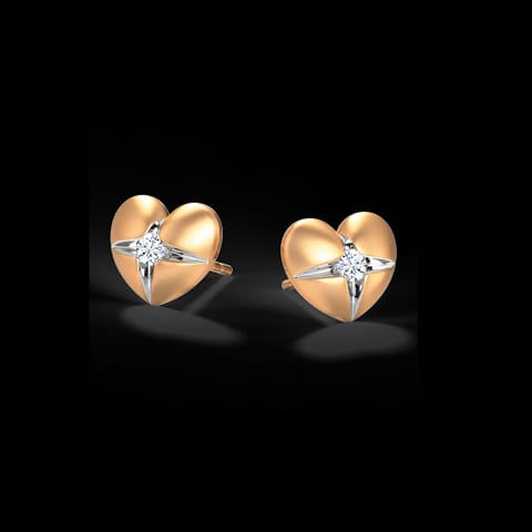 Heart Pocket Diamond Stud Earrings Heart Pocket Diamond Stud Earrings