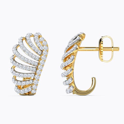 Kasey Curl Diamond Hoop Earrings