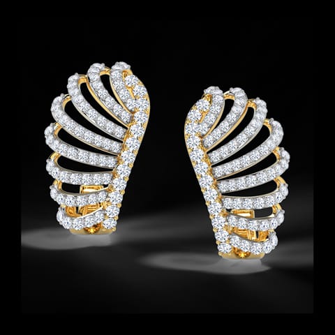 Kasey Curl Diamond Hoop Earrings