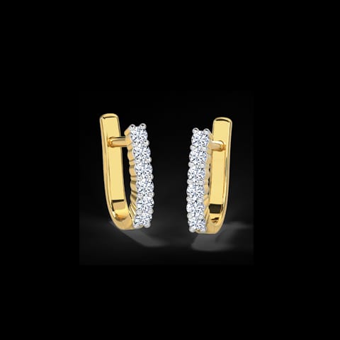 Classic Linear Diamond Hoop Earrings