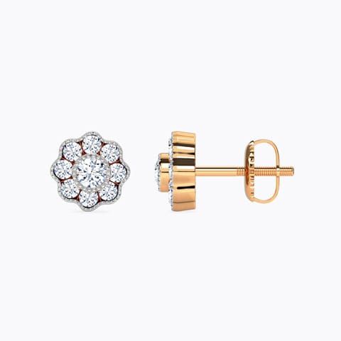 Petite Cluster Diamond Stud Earrings