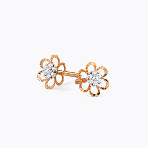 Cluster in Flower Diamond Stud Earrings