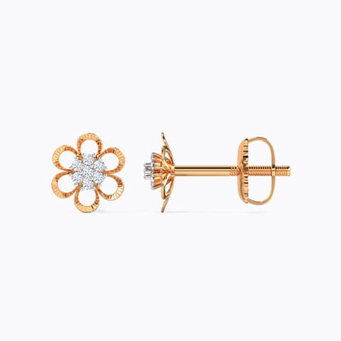 Cluster in Flower Diamond Stud Earrings