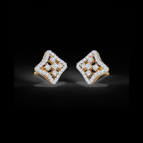 Chequered Diamond Stud Earrings Chequered Diamond Stud Earrings
