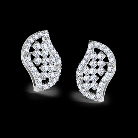Chequered Curve Diamond Stud Earrings Chequered Curve Diamond Stud Earrings