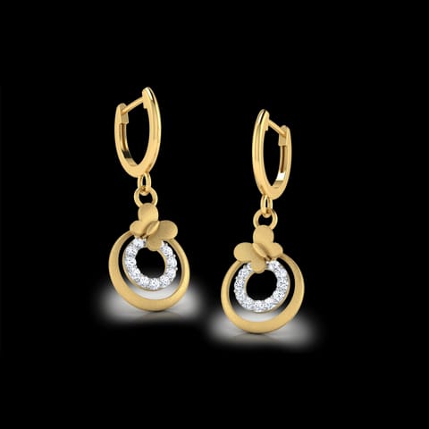 Classic Butterfly Diamond Drop Earrings