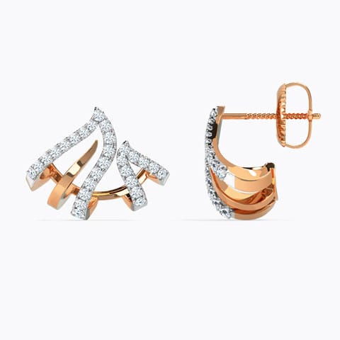 Arched Diamond Hoop Earrings Arched Diamond Hoop Earrings