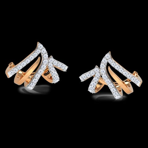 Arched Diamond Hoop Earrings Arched Diamond Hoop Earrings