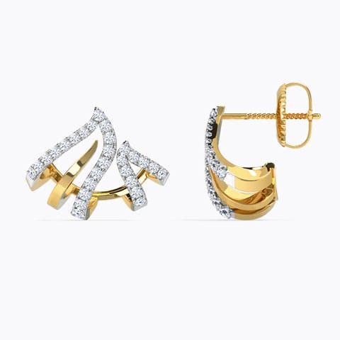 Arched Diamond Hoop Earrings Arched Diamond Hoop Earrings