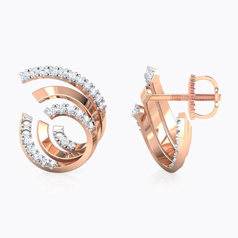 Spiral Diamond Hoop Earrings Spiral Diamond Hoop Earrings