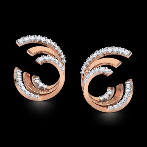 Spiral Diamond Hoop Earrings Spiral Diamond Hoop Earrings