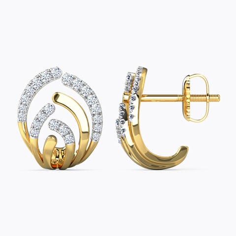 Curved Diamond Hoop Earrings Curved Diamond Hoop Earrings