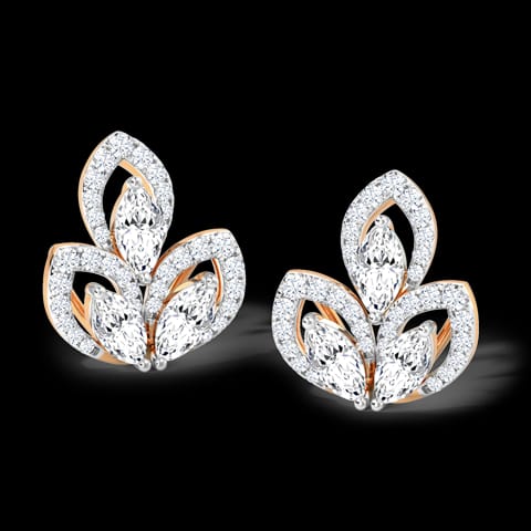 Twinkle Petals Diamond Stud Earrings