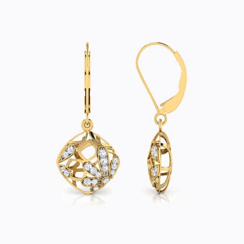 Tangle Flower Diamond Drop Earrings