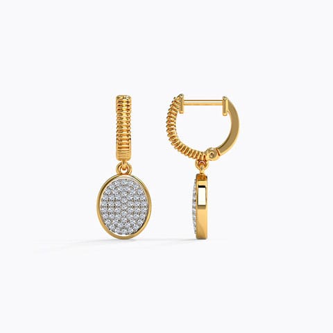 Ovate Cluster Diamond Drop Earrings Ovate Cluster Diamond Drop Earrings