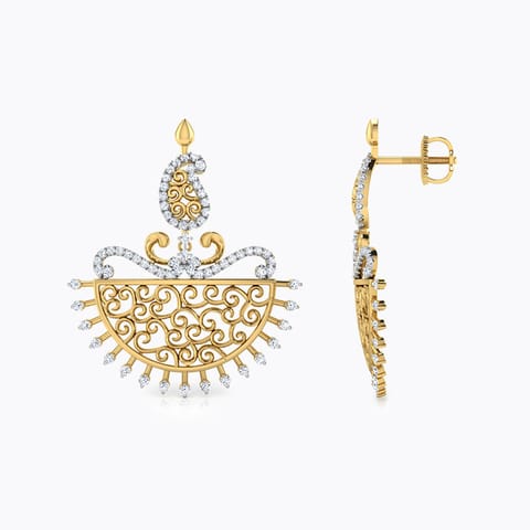 Parul Paisley Diamond Chand Bali