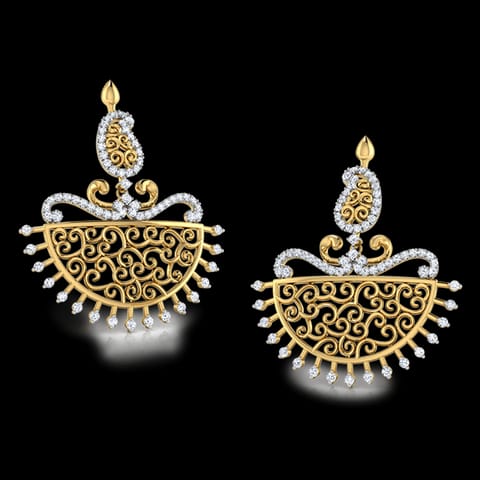 Parul Paisley Diamond Chand Bali