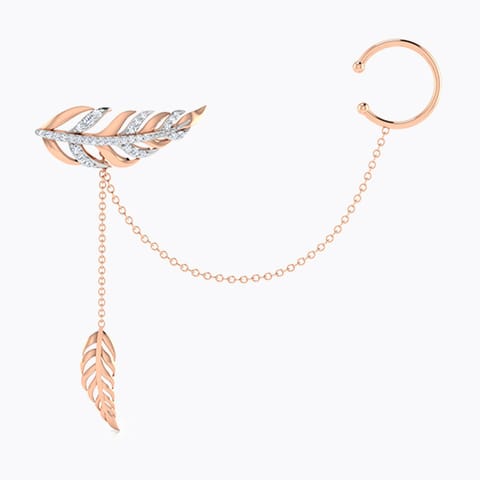 Feather Single Diamond Earring