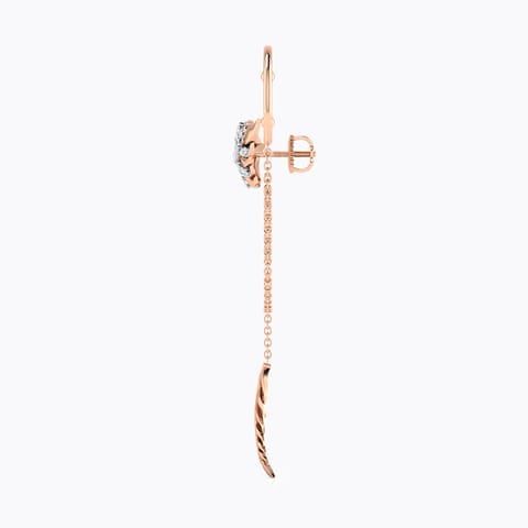 Feather Single Diamond Earring