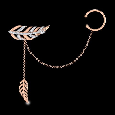 Feather Single Diamond Earring