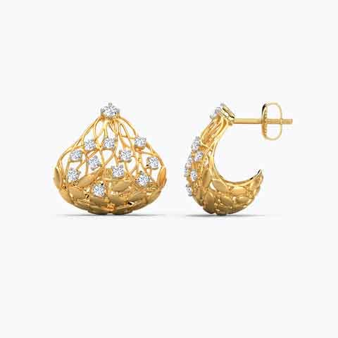 Batino Root Diamond Hoop Earrings Batino Root Diamond Hoop Earrings