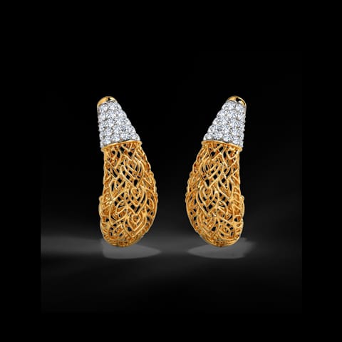 Bodhi Leaf Diamond Hoop Earrings Bodhi Leaf Diamond Hoop Earrings