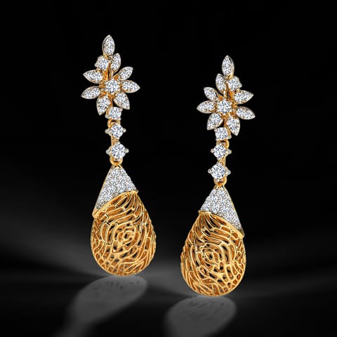Alder Wood Grain Diamond Drop Earrings Alder Wood Grain Diamond Drop Earrings