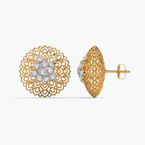 Ber Leaf Diamond Stud Earrings Ber Leaf Diamond Stud Earrings