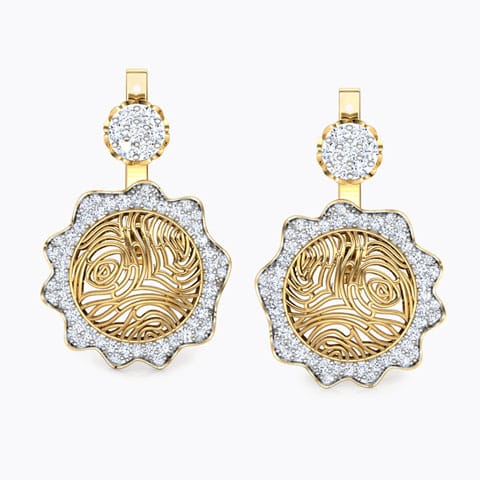Ber Wood Grain Diamond Ear Jackets
