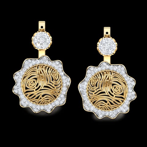 Ber Wood Grain Diamond Ear Jackets