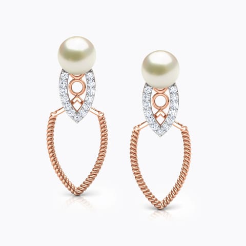 Petal and Twist Pearl Drop Earrings