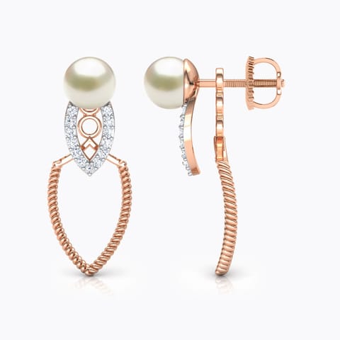 Petal and Twist Pearl Drop Earrings